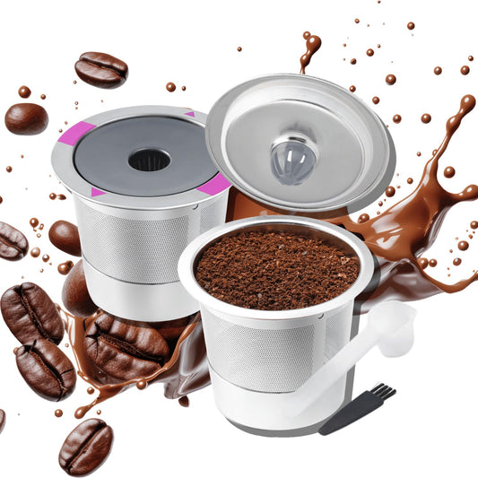 Stainless Steel Reusable K-Cups with Brush & Spoon — Compatible with Keurig 1.0 & 2.0