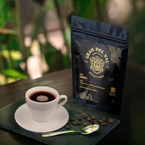 Gran Del Val Washed Geisha Coffee Whole Beans - Panama Coffee with Notes of Jasmine, Citrus, Floral and Sweet Caramel (8.8 oz)