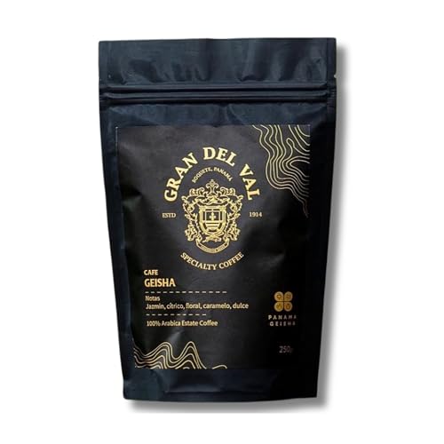 Gran Del Val Washed Geisha Coffee Whole Beans - Panama Coffee with Notes of Jasmine, Citrus, Floral and Sweet Caramel (8.8 oz)