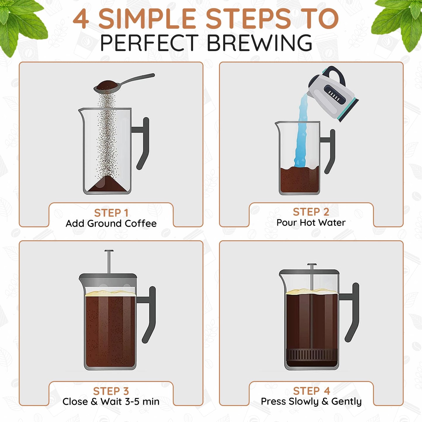 1.6L Stainless Steel French Press