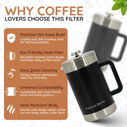 1.6L Stainless Steel French Press