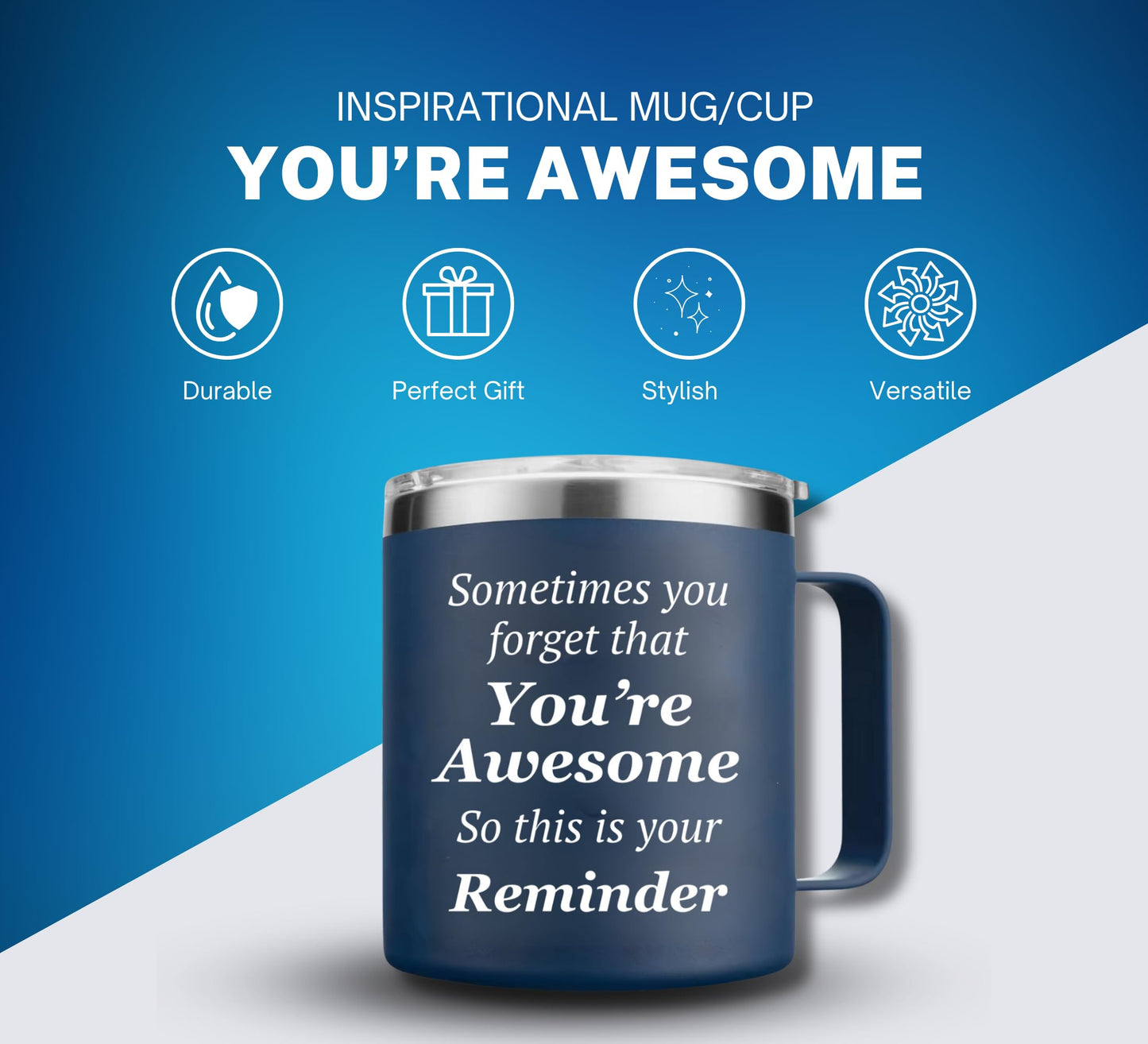 14 Oz 'You're Awesome' Coffee Mug with Lid