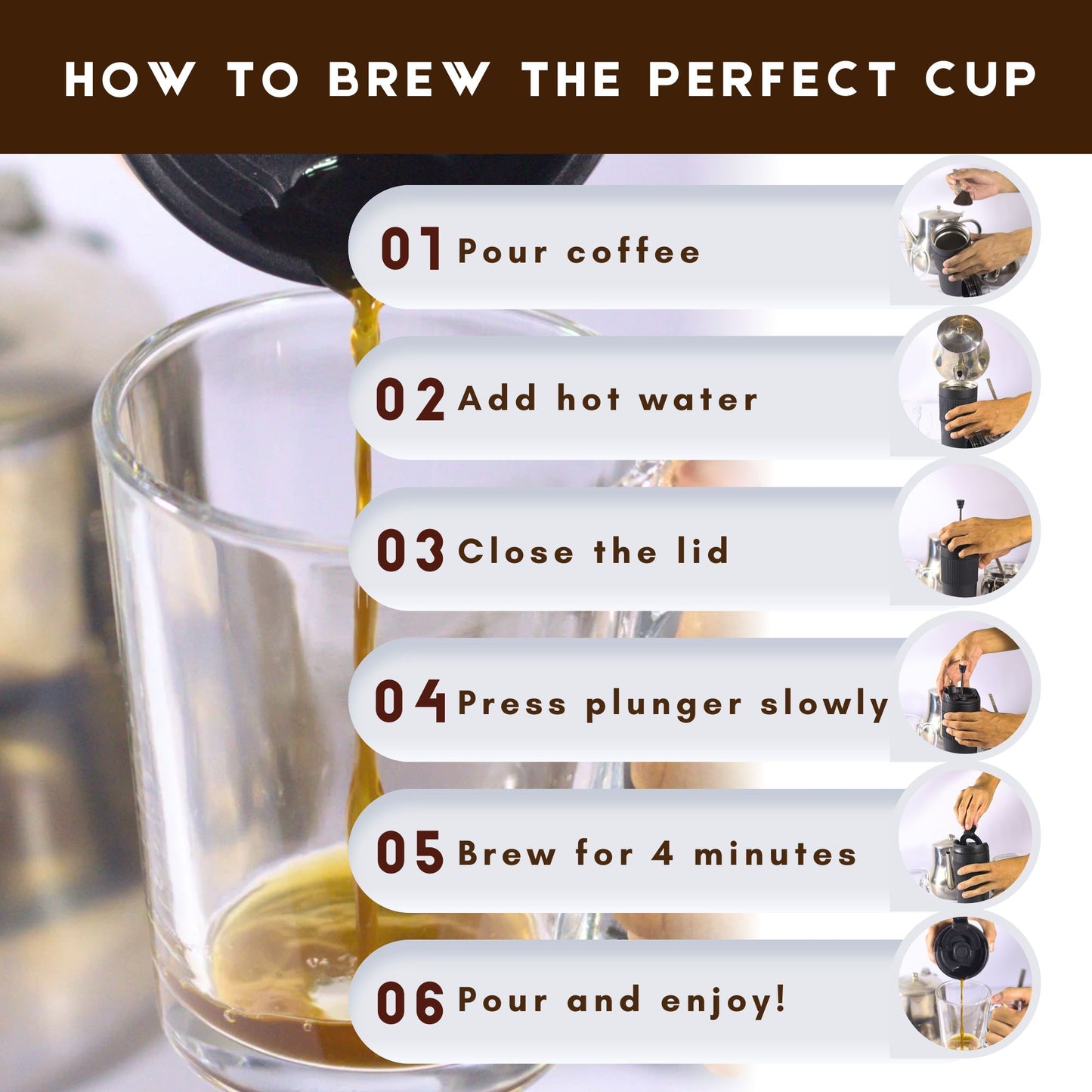 15 Oz Double Wall Stainless Steel Insulated French Press Coffee and Tea Maker