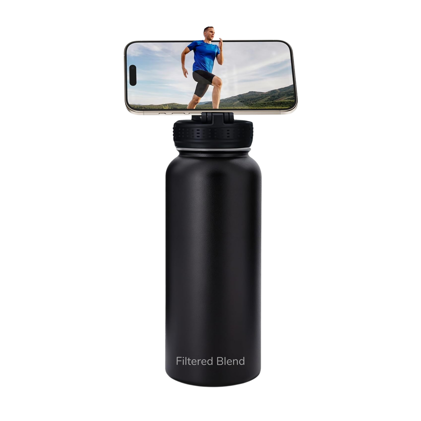 32 Oz Stainless Steel Water Bottle Compatible with Magsafe Magnetic Phone Tripod Ring 360° Rotating Lid